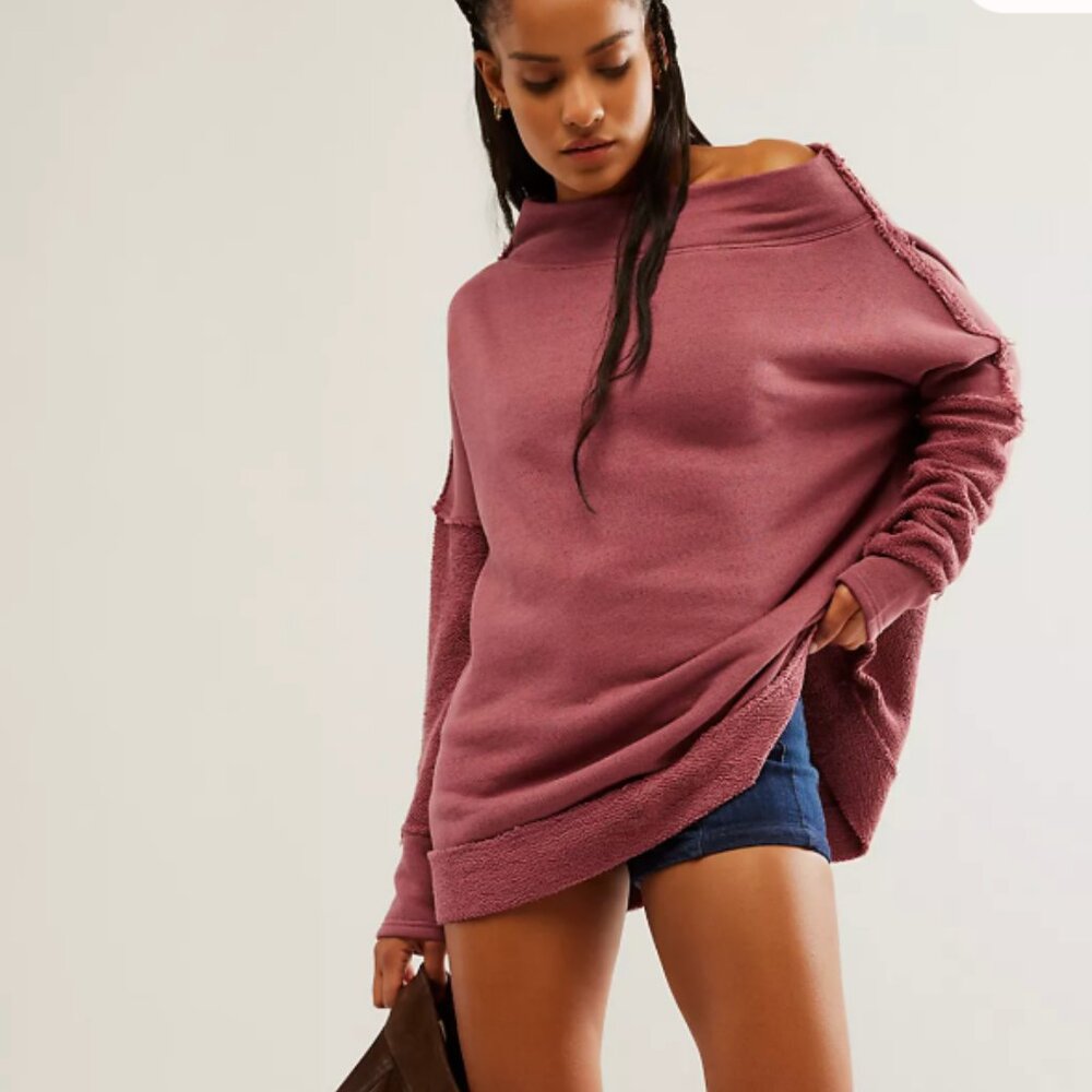 Free People Otto Slouchy Sweatshirt Tunic Oversized pink Rose We the free S (m)